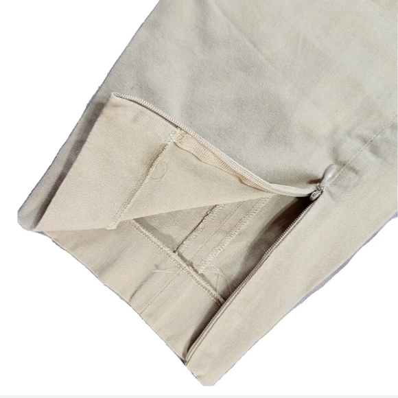 PRADA Ankle Zip Chino Pants Sz 42 / 8 US Khaki Cotton Twill - Picture 4 of 10